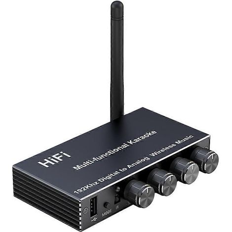 Récepteur audio Bluetooth 5.4, convertisseur numérique, entrée auxiliaire 3,5 mm pour RCA coaxiale, USB, clé USB, adaptateur stéréo karaoké (1/5)