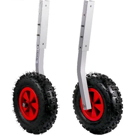 2 pièces roue de lancement de bateau gonflable 227 KG capacité de charge de poids cadre en aluminium 31CM diamètre pneu en caoutchouc outil de déplacement de navire (1/5)