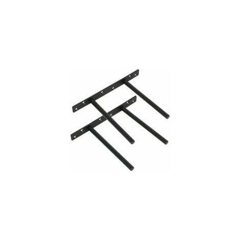 Juego de 2 soportes invisibles para estantes flotantes, soportes metálicos de pared para estantes flotantes de madera ocultos, acabado en acero inoxidable negro mate, 2 piezas - Crezuo (1/4)