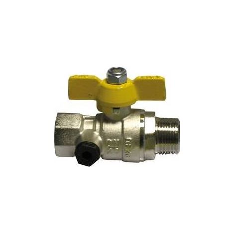 VALVOLA A SFERA GAS FM CON FARFALLA GIALLA Misura: 1/2"  DN 15