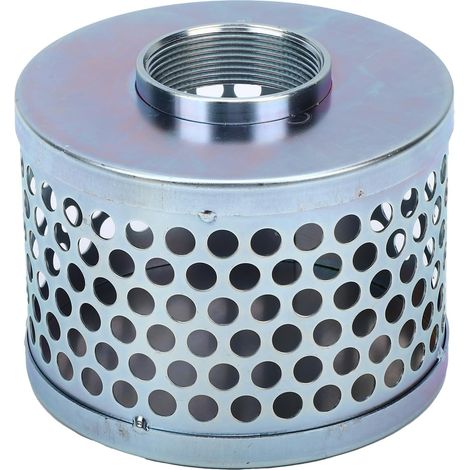 2-Inch Round Hole Suction Filter, Carbon Steel Plated Basket Water Suction Filter with NPT Female Thread, Reduces Solid Penetration (1/5)