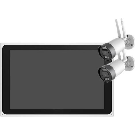 Kit de 2 cámaras de vigilancia wifi + 1 pantalla NVR para interior y exterior LINK2HOME