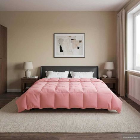 Ganzjahresbettdecke Gepolstert Rosa 220 x 240 cm Mikrofaser