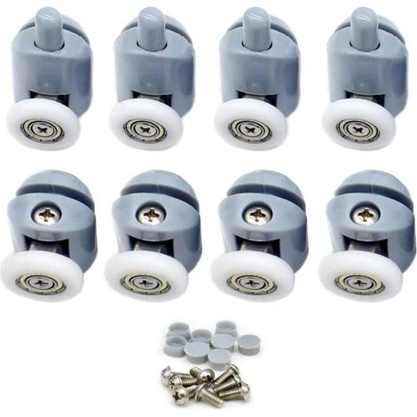 Duschtürrollen – 8er-Set Rollen für Duschschiebetüren, Durchmesser 25 mm. (1/5)