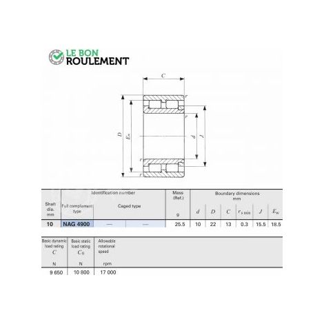 Roulement à rouleaux cylindriques NAG4900-IKO