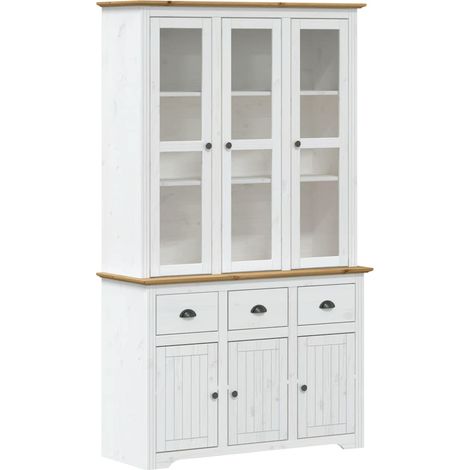 Maison Exclusive - Credenza BODO 115,5x43x200,5 cm Massello Pino Bianco e Marrone
