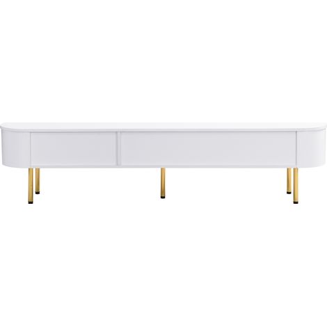 Ensemble léger de luxe table basse et meuble TV pour salon, avec tiroirs, angles arrondis (1/5)