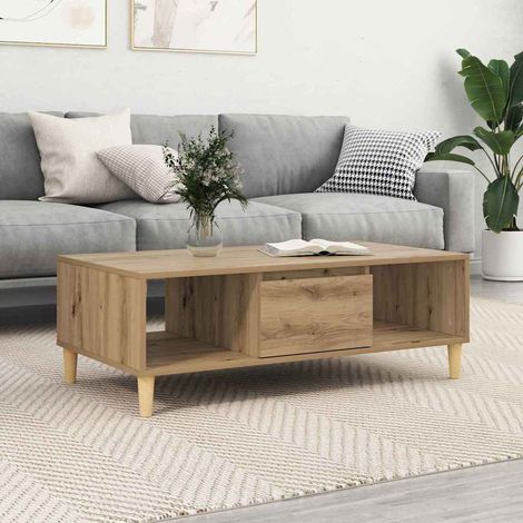 vidaXL Tavolino da salotto rovere artigianale 103.5 x 60 x 35 cm (1/5)