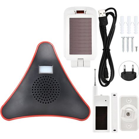 Capteur magnétique de porte sans fil solaire 433MHz 110-240V, détecteur infrarouge sonore avec prise EU