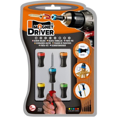 Porta inserti magnetico Magnet driver® B50, la grande invenzione che sostiene le punte e permette di avvitare con una mano, adattabile a qualsiasi cacciavite o trapano (1/5)