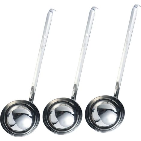 3 louches soupe inox manche long, résistantes faciles nettoyage service/cuisson