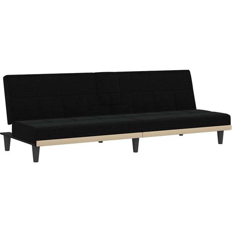 Schlafsofa mit Getränkehaltern Schwarz Stoff vidaXL