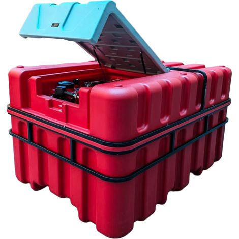 Cuve Réservoir Diesel Rouge Fioul en PE 2500 L avec pompe 230 V et pistolet automatique MW Tools TDC2500M10 (1/5)