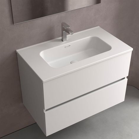 Lavabo CONSTANZA 1010 Sans siphon et vidage click MAT BLANC 1010 x 20 x 460 mm (1/2)