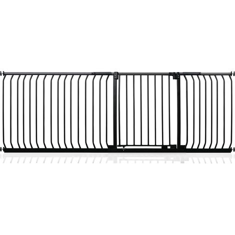 Safetots Elite Pressure Safety Gate, 216cm - 225cm, Matt Black, Pressure Fit Stair Gate