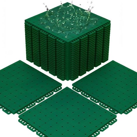 Puzzlematte für Sportboden, 24 Stück – 30,5 x 30,5 cm – TPE-Bodenschutz für Fitness, Spielbereich und Außenbereich – grau (1/5)