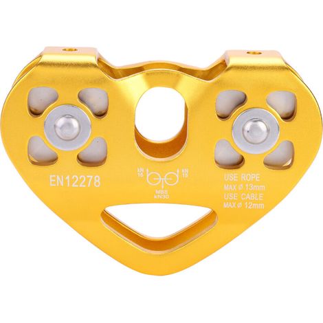 Sjlerst – Poulie de chariot à câble double – Capacité 30 kN – Diamètre corde 13 mm – Aluminium aéronautique – Pour alpinisme et sauvetage
