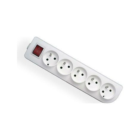 Verlängerungskabelverteiler mit Schalter, 5-fach Steckdose mit Erdung, weiß, Elgotech GN-50W (1/4)