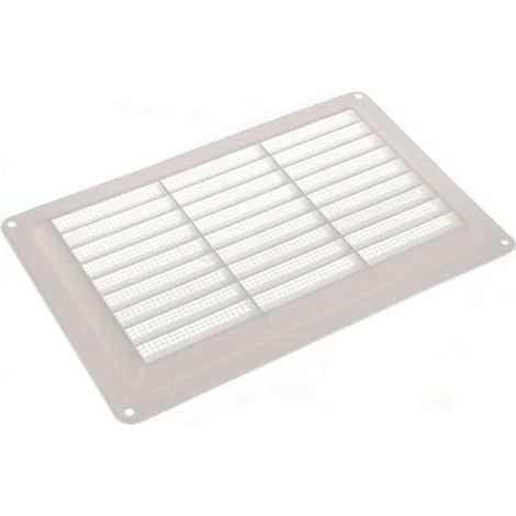 One Stop DIY Lot de 10 grilles d'aération fixes en plastique avec moustiquaire Blanc 22,9 x 15,2 cm