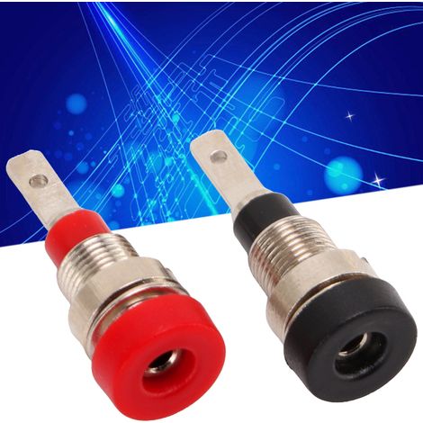 5 Sets roter und schwarzer Panelverbinder werden zusammen verkauft, 2 mm Bananenstecker J.40004 aus hochwertigem Kupfer, 2 mm Panelbuchse mit 8 mm Panelöffnung. (1/5)