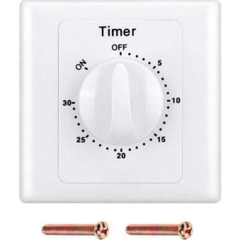 Minuterie Électronique pour Pompe 220 V – Interrupteur Temporisé Mécanique avec Prise Intégrée, Durée 30 min (1/3)
