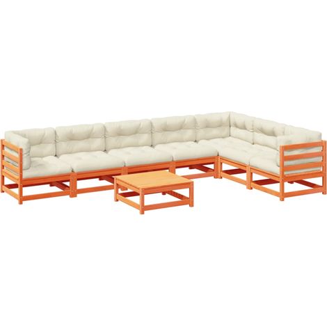 Maison Exclusive - Set de sofás jardín 8 pzas con cojines madera (1/5)