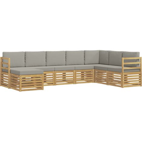Outdoor Sofa Set 8 pcs White and Light Grey 304 x 185.5 x 73 cm vidaXL (1/5)