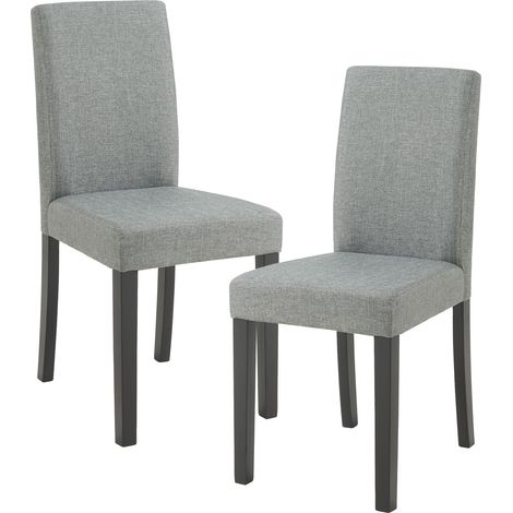 Set Hamburg di 2 Sedie Imbottite da Sala con Rivestimento in Tessuto Grigio Chiaro [en.casa] (1/5)