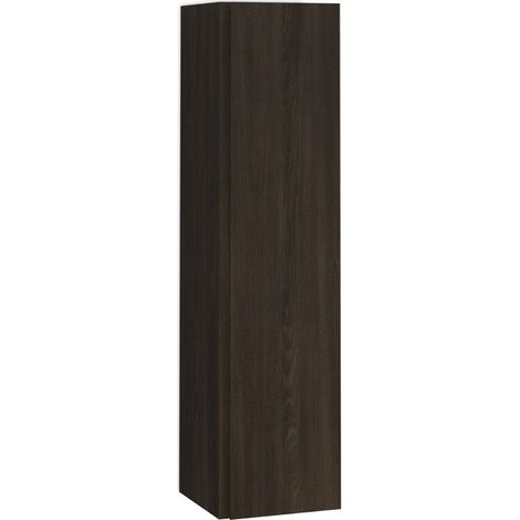 Columna de Baño Suspendida 1 Puerta Armario Alto Baño Colgante 140x34,9x32,2cm Wengué nature (1/5)