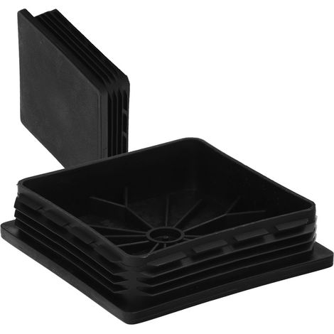 contera interior plastico cuadrada 100x100 mm. color negro. bolsa 25 unidades. contera mesa, silla, muebles, estanteria (1/5)