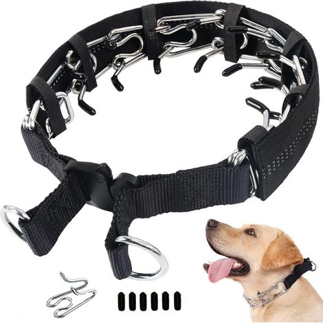 Collier de Dressage à Griffes pour Chien, Collier de chaîne réglable avec Embouts de Confort et Boutons-Pression à dégagement Rapide (XL)