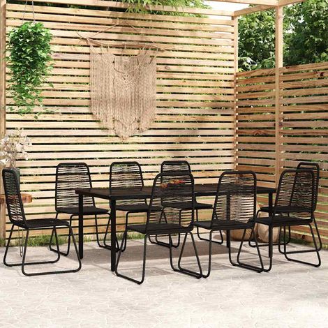 vidaXL 9 Piece Garden Dining Set Black (1/5)