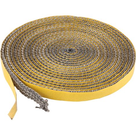 Joint Insert Cheminée,3mm x 10mm x 4m Joints Tressé Auto-adhésive Résistante à la Chaleur pour Porte de Four Poêle à Bois Cheminée Tube Poele Joints d'étanchéité (1/5)
