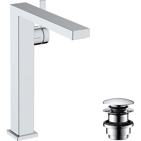 Mitigeur de lavabo avec vidage Push-Open, Robinet de salle de bain avec hauteur sous bec 240 mm, Chromé (1/5)