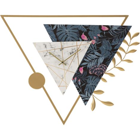 Horloge Murale en Métal "Triangle" 75cm Multicolore (1/5)