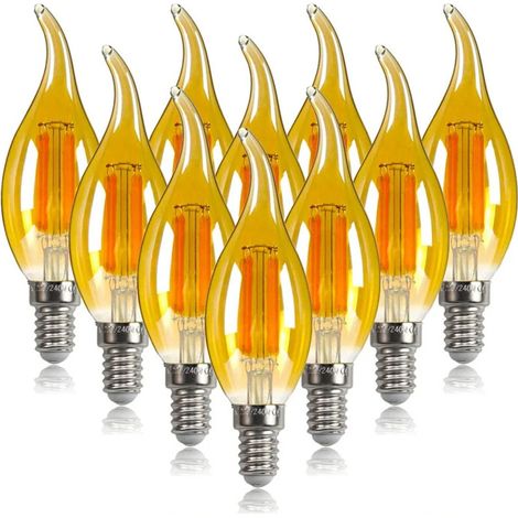 Ampoule LED E14 4W à intensité variable, style candélabre, équivalent à une ampoule incandescente de 40W, 470 lm, filament LED C35 pour lustre de style vintage, 220 V CA (1/5)
