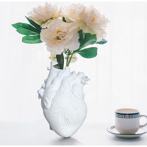 Vase en forme de cœur en plastique pour fleurs, décoration romantique adaptée pour le salon, pièce unique pour arrangement floral et déco d'intérieur (1/5)