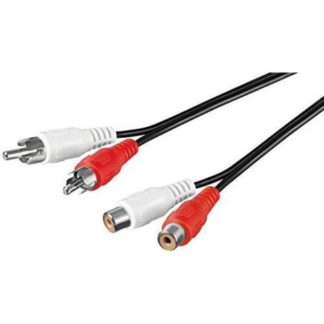 Câble Rca - 2 X Rca Mâle 2 X Rca Femelle - 2 M - Audio Stéréo