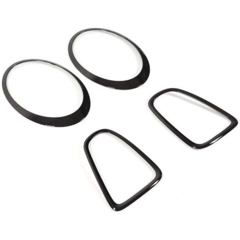 XVX – Lot de 4 garnitures de protection de phare arrière noir brillant – Compatibles Mini R56 R57 R58 R59 Cooper S JCW 2007-2015 – Installation facile (1/4)