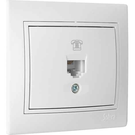 Prise téléphonique RJ11 encastrée, 83x81mm Solera E3/42966 (1/2)