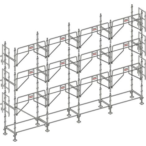 Altrad – Échafaudage façadier 104 m² – Galvanisé – Hauteur de travail 8 m – Largeur 0,80 m – Charge maximale 300 kg/m²