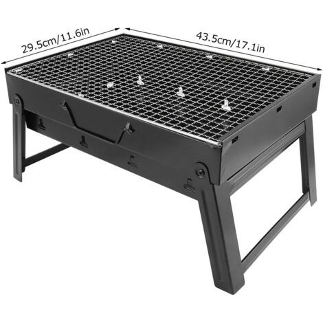 Barbecue Grill Charbon de bois Acier inoxydable - Portable Pliant Barbecue Grill Barbecue Bureau Table Fumeur Extérieur BBQ Four 432923cm (1/5)