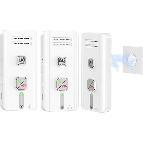 Interphone sans Fil - 500m Système D'interphone sans Fil Longue Portée, Interphone Interieur, Intercom pour Bureau, Maison, Personnes âgées (Blanc) (1/5)