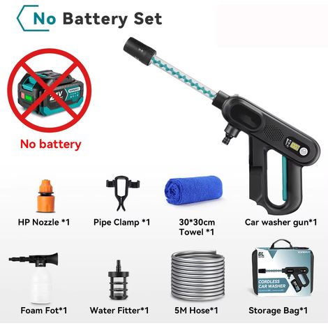 Nettoyeur haute pression nomade 220 bars – 3 vitesses de puissance, compatible avec batterie Makita 21V – Vendu sans batterie (1/5)