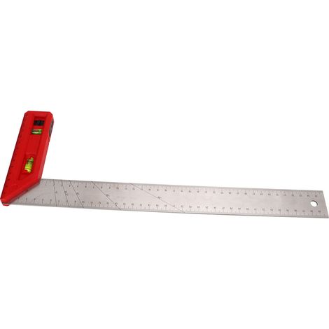 Schreinerwinkel, professionelles Messlineal 90°/45° mit Wasserwaage, 40 cm (1/5)