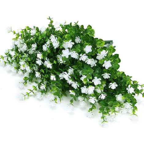 Fleurs artificielles, faux buis d'extérieur résistant aux UV, lot de 8, fausse verdure en plastique pour intérieur et extérieur, j (1/5)