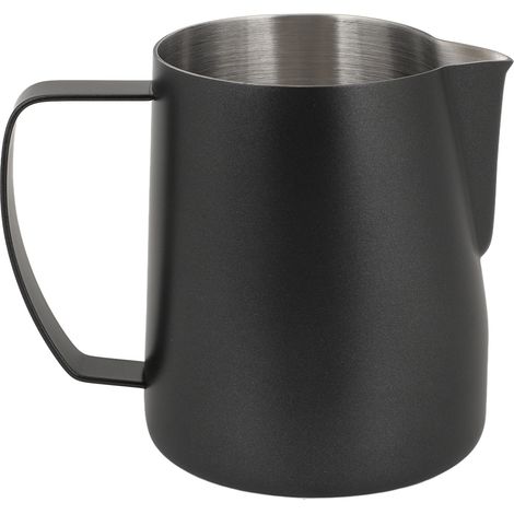 Milch- und Kaffeeschaumbecher, Edelstahlkännchen, Dampfkännchen, 700 ml, Latte Art Kaffee, schwarz (1/5)