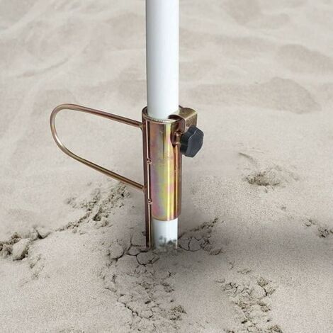 Pied Parasol Plage, Parasol Support Parasol en Métal,Pied de Parasol Support Parasol en Métal Résistant au Vent Réglable pour Piquet d'ancrage (1/5)