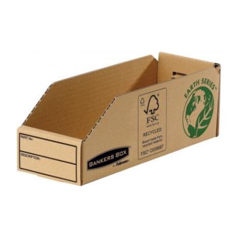 Lot de 50 Bac de rangement Bankers Box Earth, 98 x 280 x 102 mm, en carton recyclé naturel (1/2)
