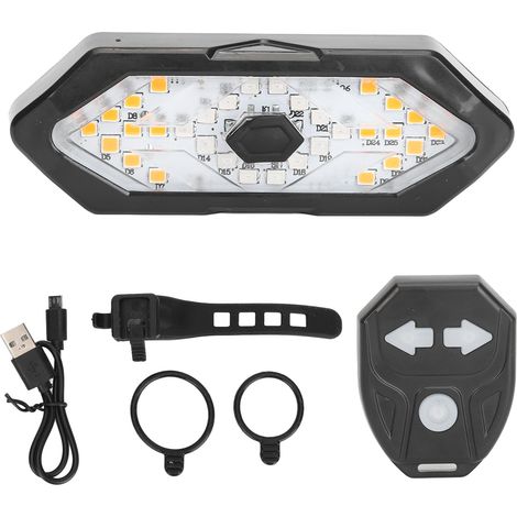 Feu arrière vélo télécommandé Rechargeable USB Étanche Signalisation LED haute visibilité pour cyclisme et fauteuil roulant (1/5)